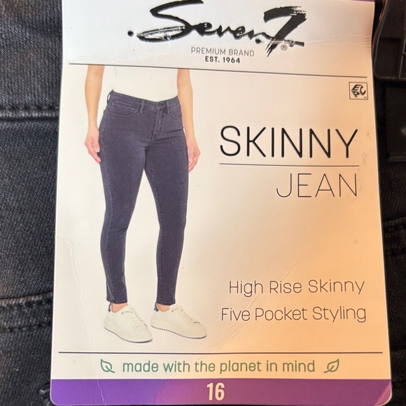 Seven7 High Rise Skinny Jeans – Women’s Size 16 – Black – NWT - Picture 5 of 7